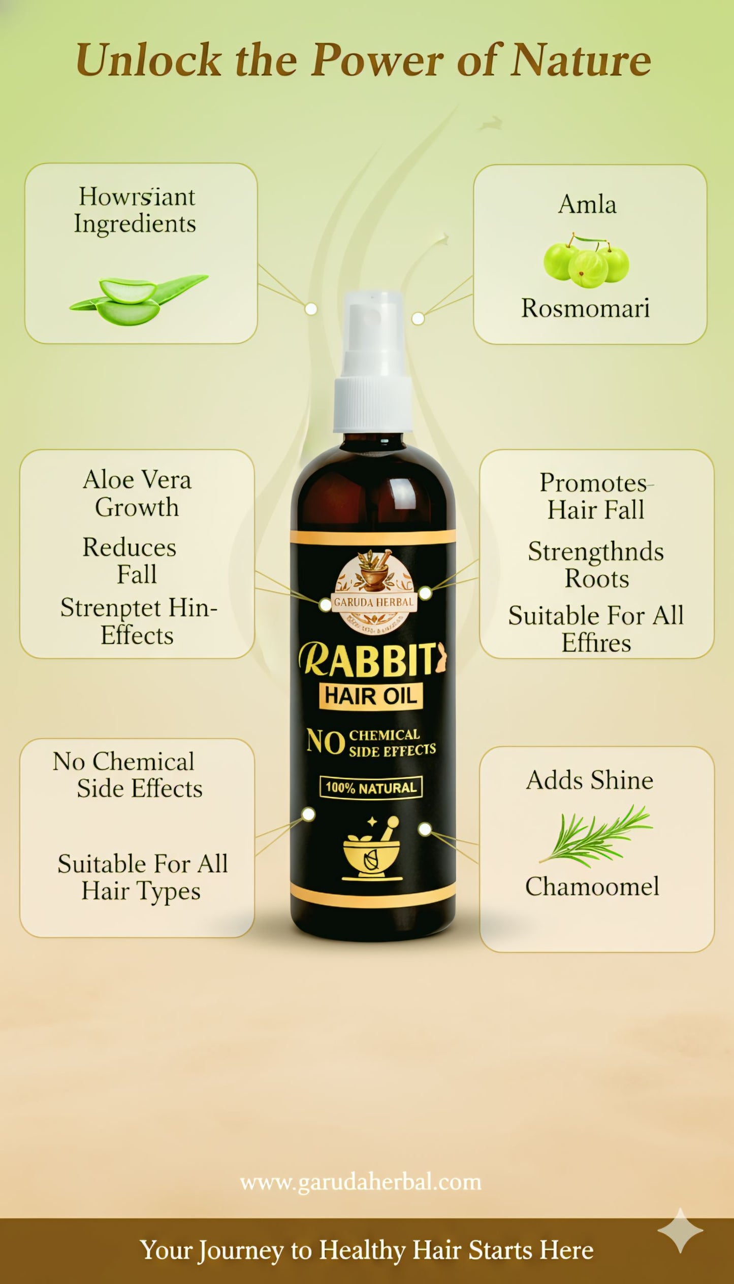 Rabit Herbal Hair Oil - 100% Effective!