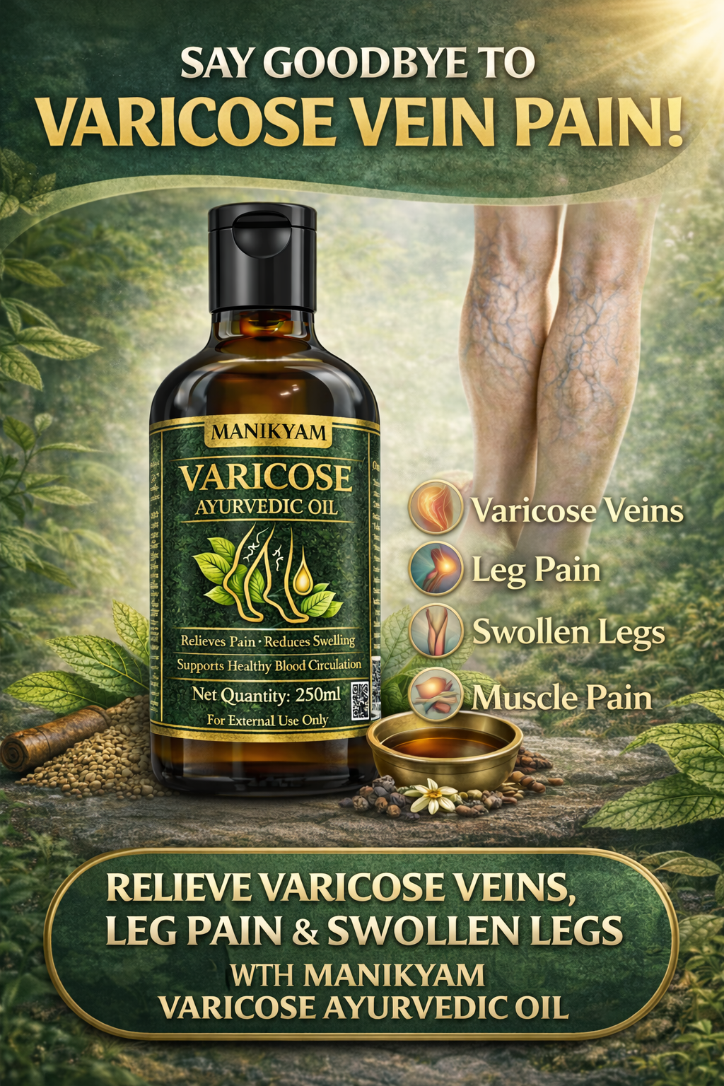 VARICOSE VEINS PAIN RELIEF OIL - Ayurveda Oil Relief 60 Days Challenge