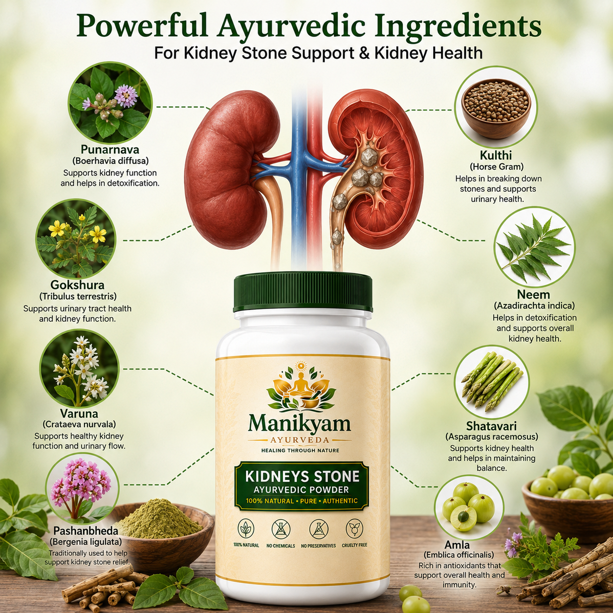 MANIKYAM KIDNEYS STONE AYURVEDIC POWDER 30DAYS CHALLENGE